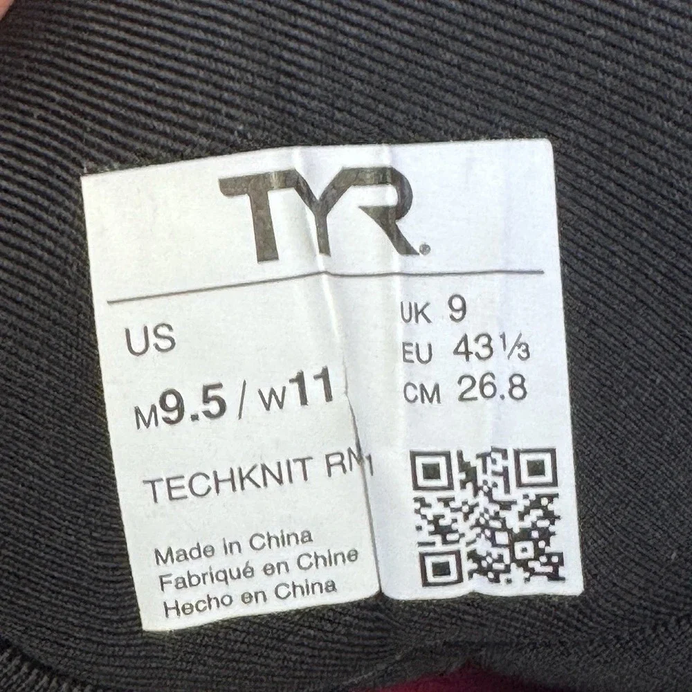 TYR Techknit RNR-1 Running Shoes Mens 9.5 W11 Black Pink Surgenernrg+ Athletic - Picture 7 of 7